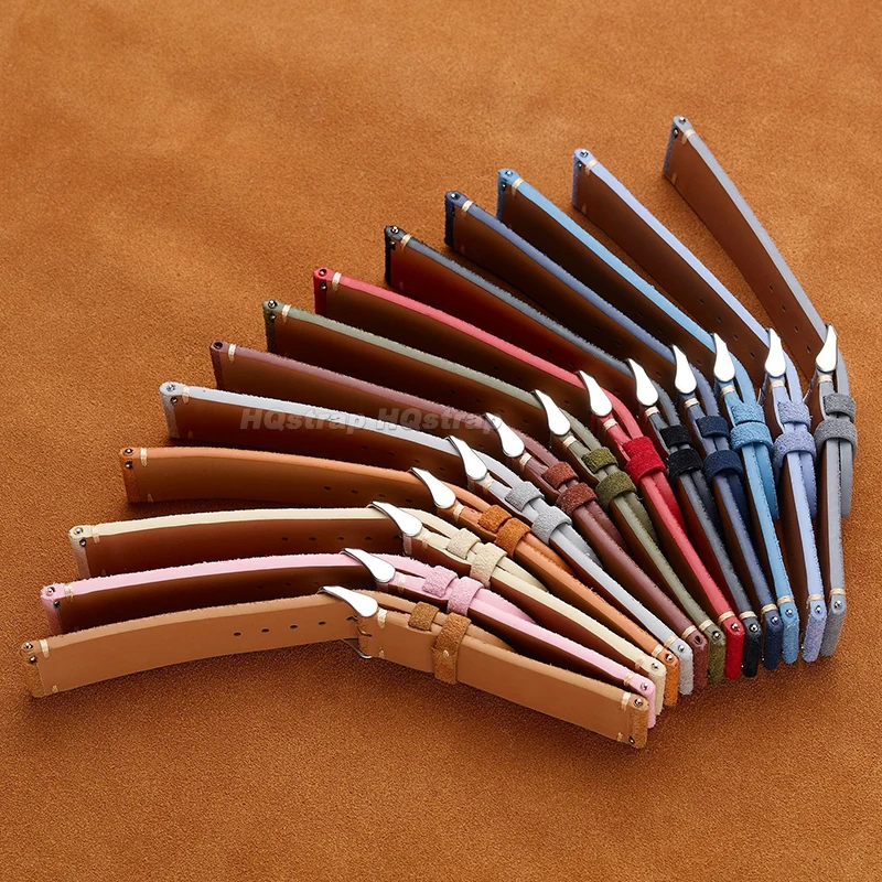 Correa de reloj de gamuza de 14mm, 16mm, 18mm, 20mm, 22mm, Correa suave y cómoda, pulsera de liberación rápida, correa de repuesto para pulsera deportiva