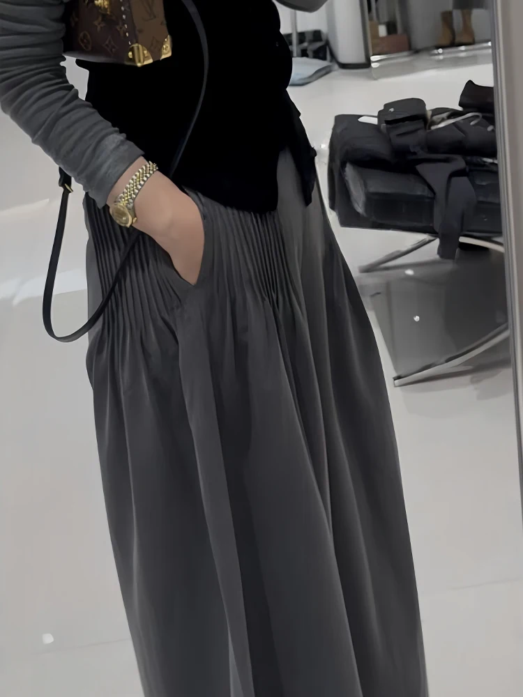 Modisches Frühherbst-Damen-Set mit Weiten Hosen und Lässigem Oberteil im Französischen Stil mit Hoher Taille