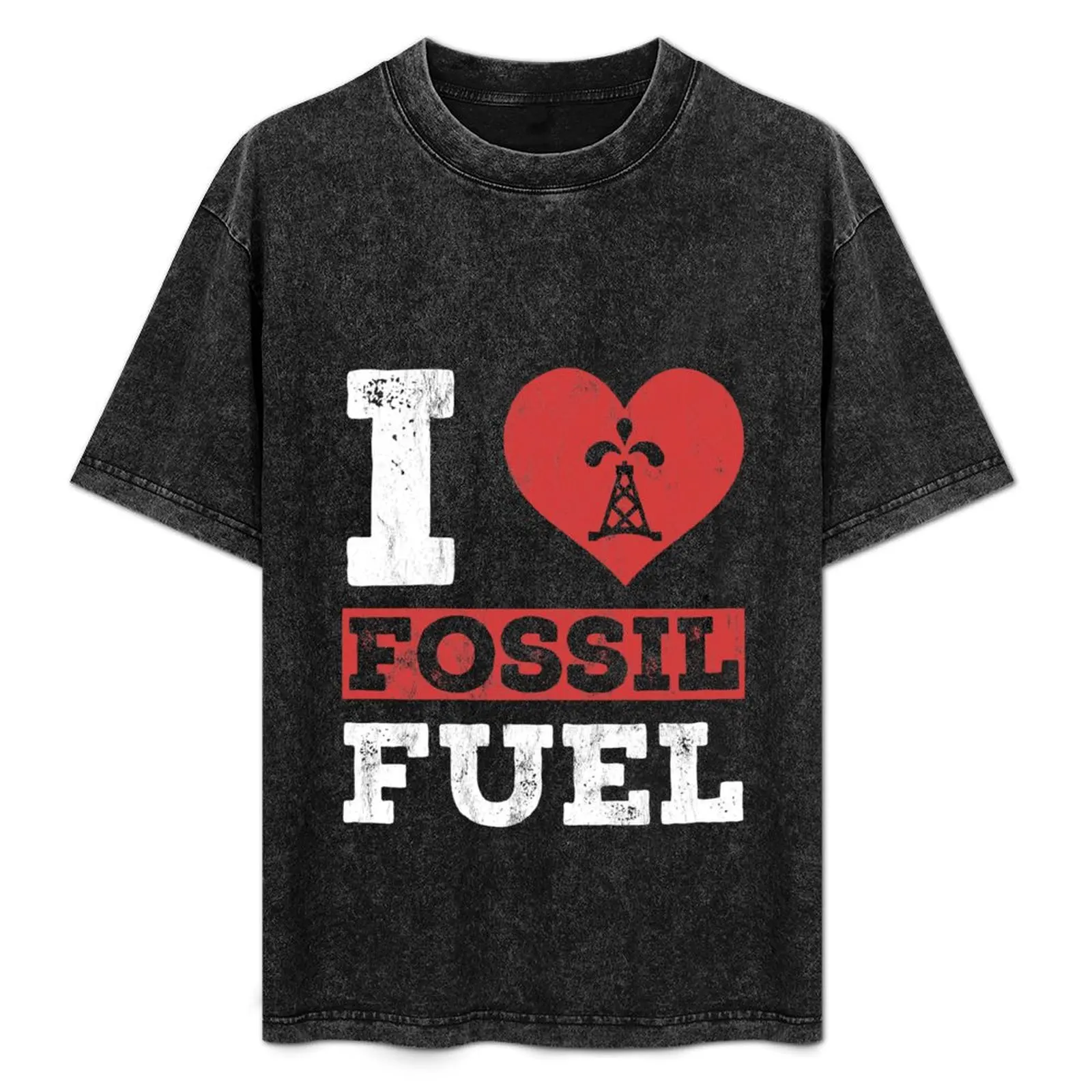 

I Love Fossil Fuels Fossil Dinosaur Science T-Shirt Casual Soft Cotton Short Sleeve Tee