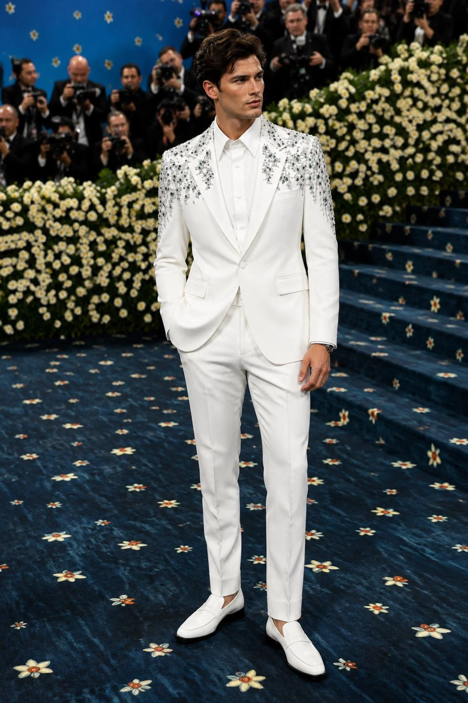 Customized Men's 2 Piece Slim Fit Tuxedo Suits Elegant Fashion Business Wedding Groom Formal High Quality