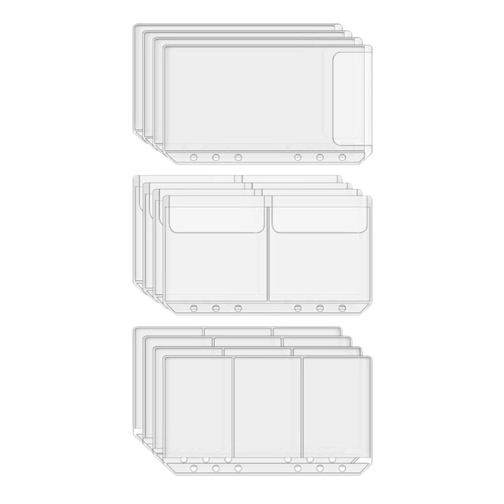 

12 Pcs A6pvc Storage Bag Binder Pocket Organizer Envelope Budget Transparent Pockets Clear Miss