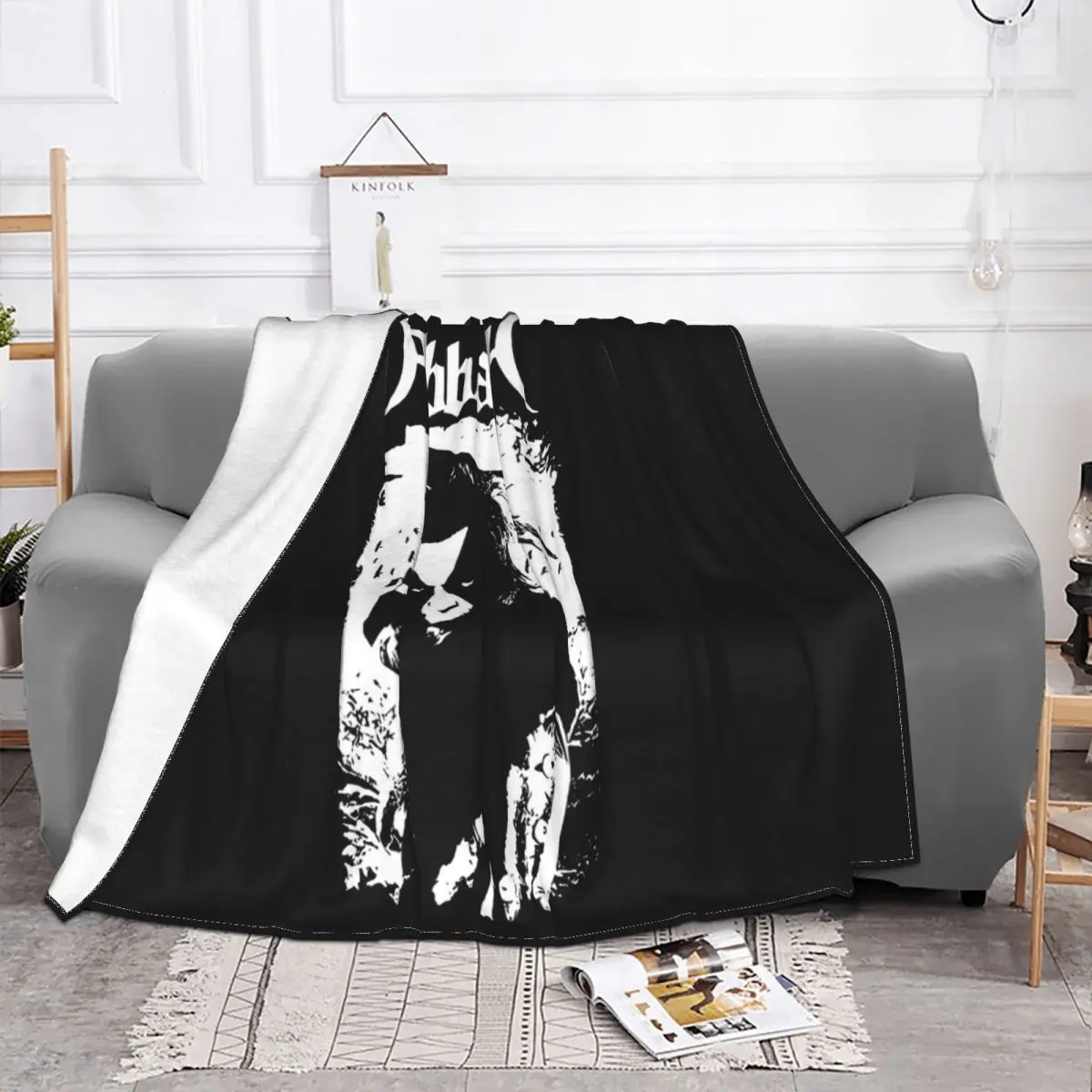 Abbath Raven Medium New Black Metal Immortal Slim Fit Brand Designs Vacation Top Fresh Design Throw Blanket