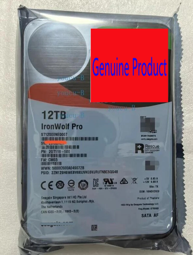 NEW IronWolf Pro 12TB 7.2K SATA 6Gb/s 3.5'' Internal NAS HDD ST12000NE0007