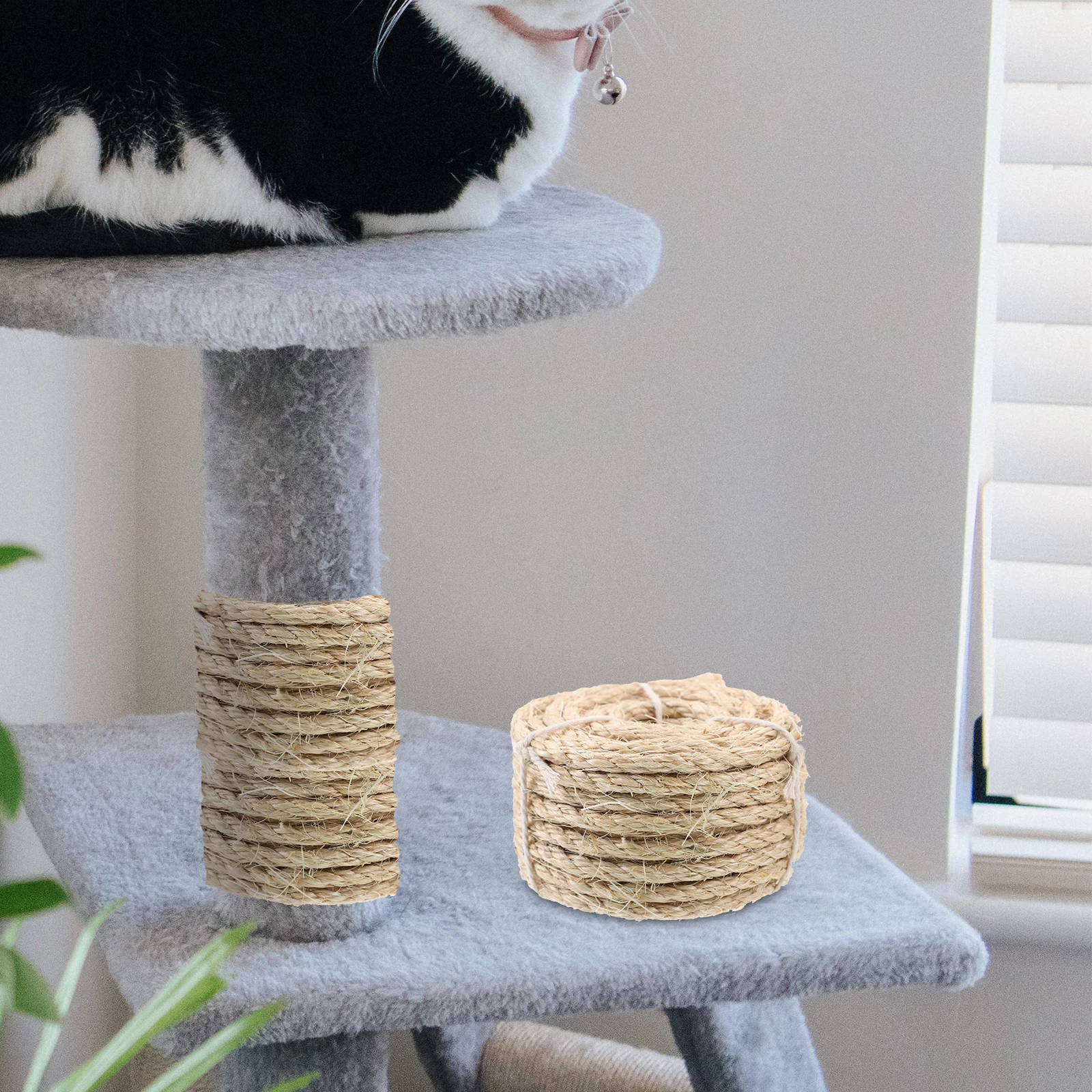 

Sisal Hemp Rope 6mm x 10m Cat Scratching Post Replacement Durable Wear resistant DIY Repair Cat Tree Accessories Sturdy Cuttable