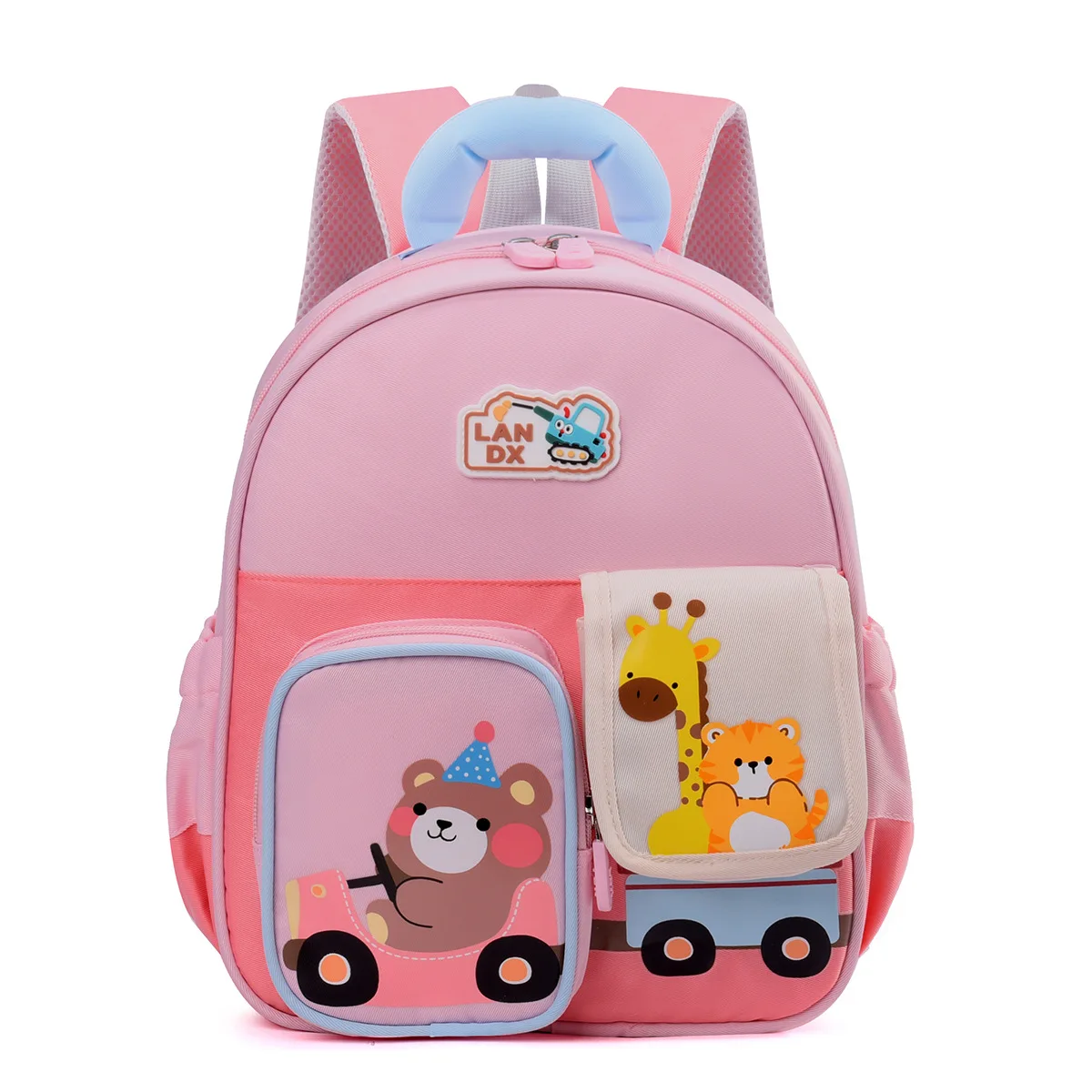 Lightweight Toddler Backpack For Boys Girls Cute Animal Car Print Kids Kindergarten School Bag With Double Front Pocket Children