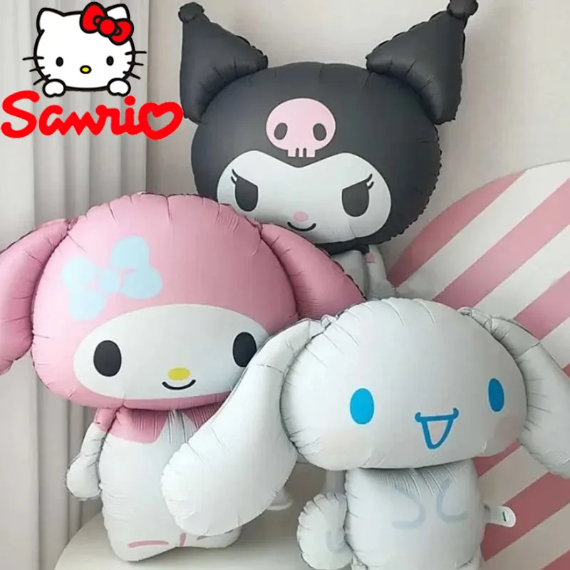 Sanrio Hello Kitty Party Balloon Mymelody Kuromi Cinnamoroll Anime Big Doll Balloon Children's Birthday Party Floating Balloon