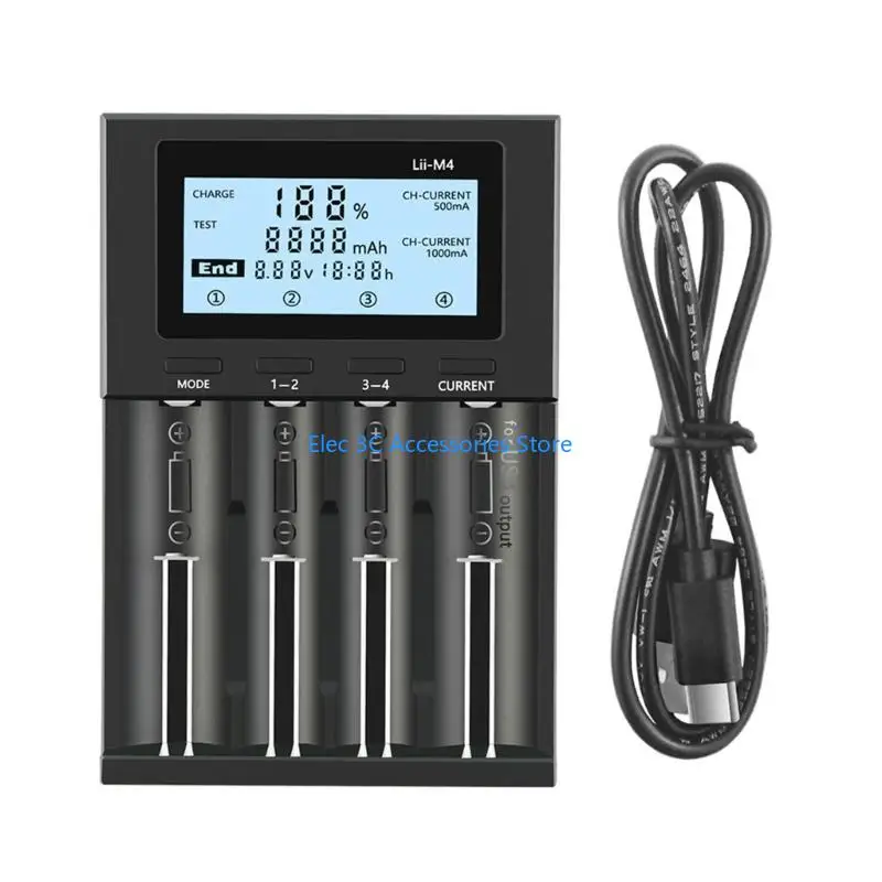 

Y51a 4 Bay Digital Batterguling 4 Независимые слоты для 18650 26650 22650 Ячейки питания источник питания