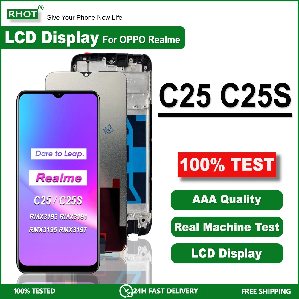 

6.5" For Realme C25S LCD RMX3195 RMX3197 LCD Screen Touch Digitizer Assembly For Realme C25 LCD RMX3193 RMX3191 LCD Display