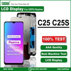 Pantalla LCD de 6,5 pulgadas para Realme C25S LCD RMX3195 RMX3197, montaje de digitalizador táctil para Realme C25 LCD RMX3193 RMX3191, pantalla LCD