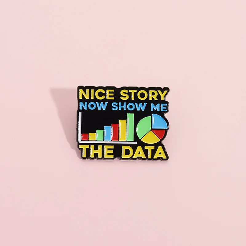 Cartoon Office Series Brooch for Clothes Personalized Bar Chart Pie Chart Design Accessory Badge Badges on Backpack Badges Metal
