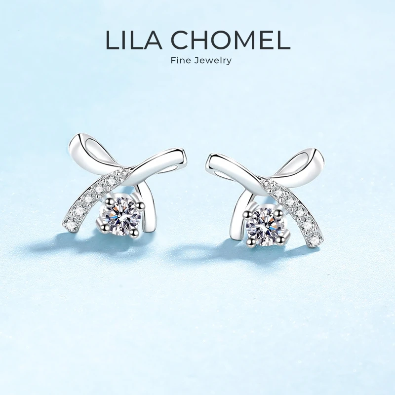 

Daughter Birthday Gift 18K White Gold Girl Friend Valentine's Day Earrings 0.2CT Moissanite Diamond PT950 Women Wedding Party