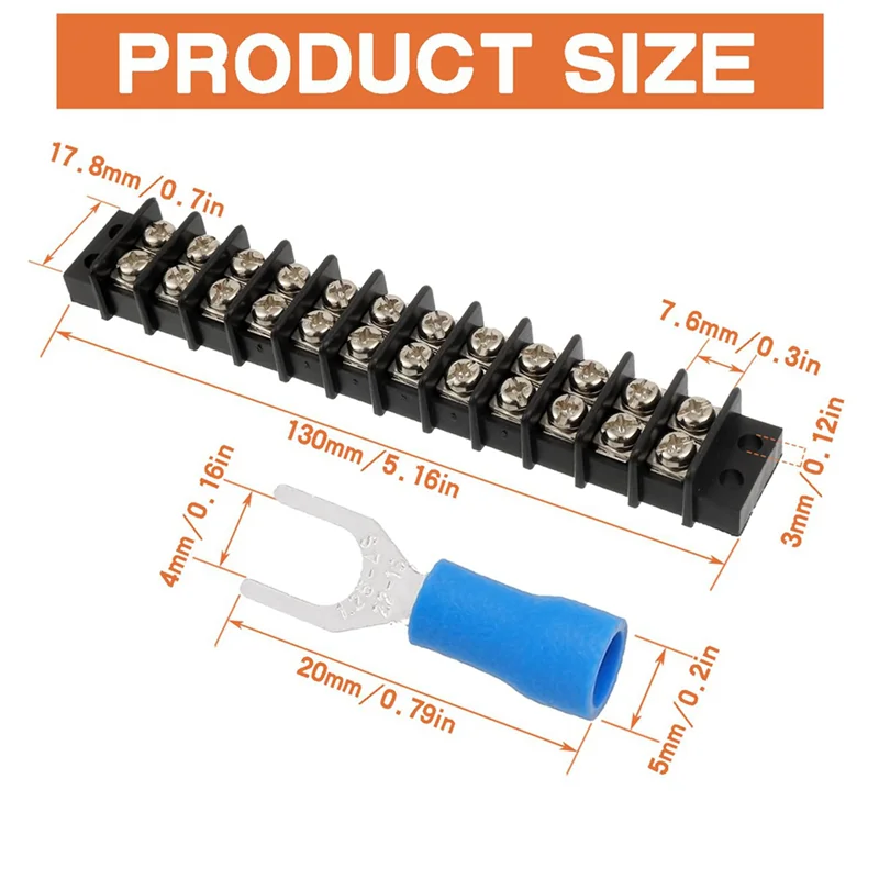 ABUL-4PCS 12 دائرة 12 موضع محطة كتلة 20-30A 200-450 فولت صف مزدوج محطات المسمار قطاع