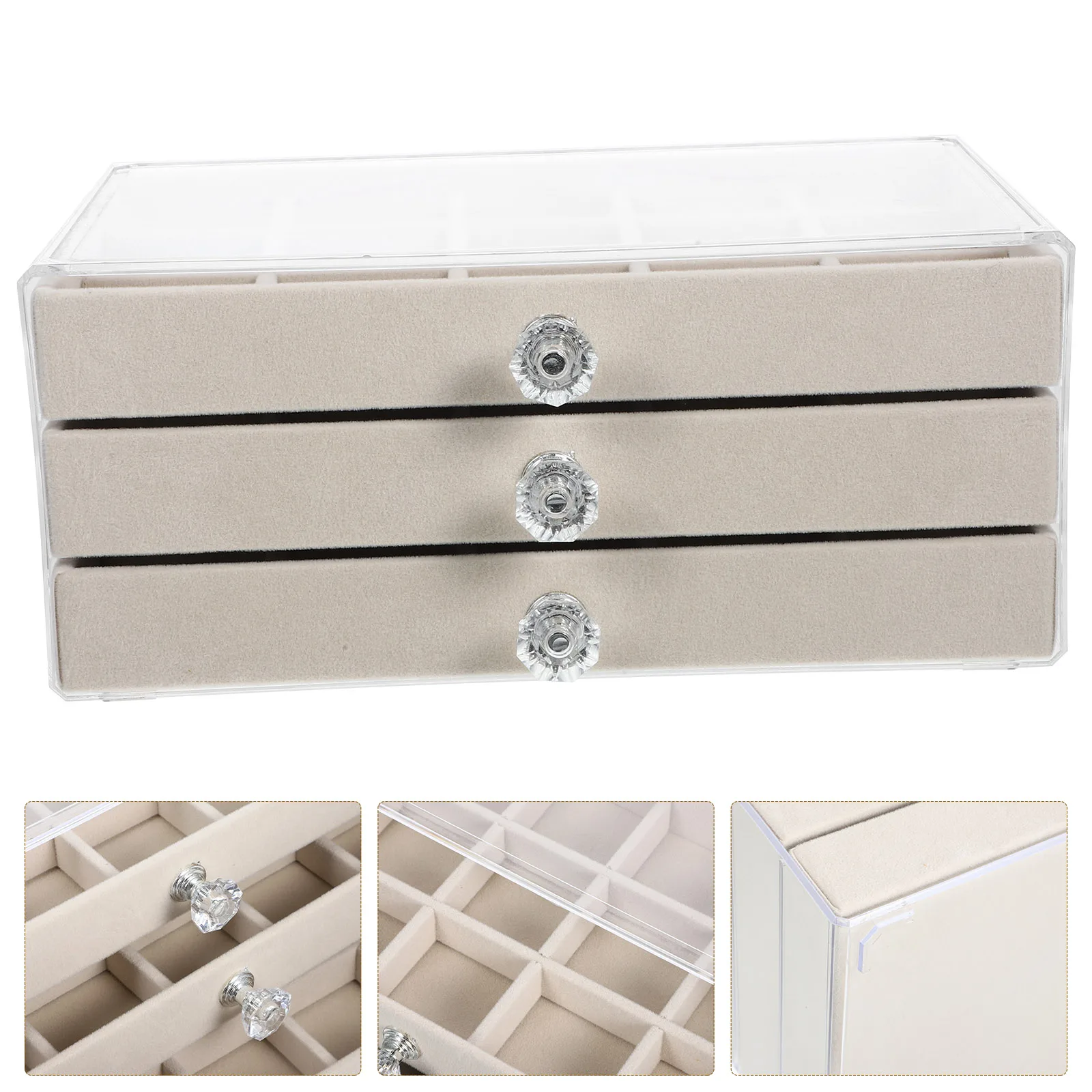 

45 Grids Jewelry Organizer Desktop Storage Case For Necklaces Earrings Rings Watch Holder Travel Desktop Jewelry Box Organizer