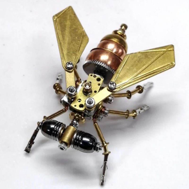 Metal Little Fly Model Kits Steampunk Mechanical Insect DIY Assembly Handmade 3D Puzzel Toy for Kids Adults Gift