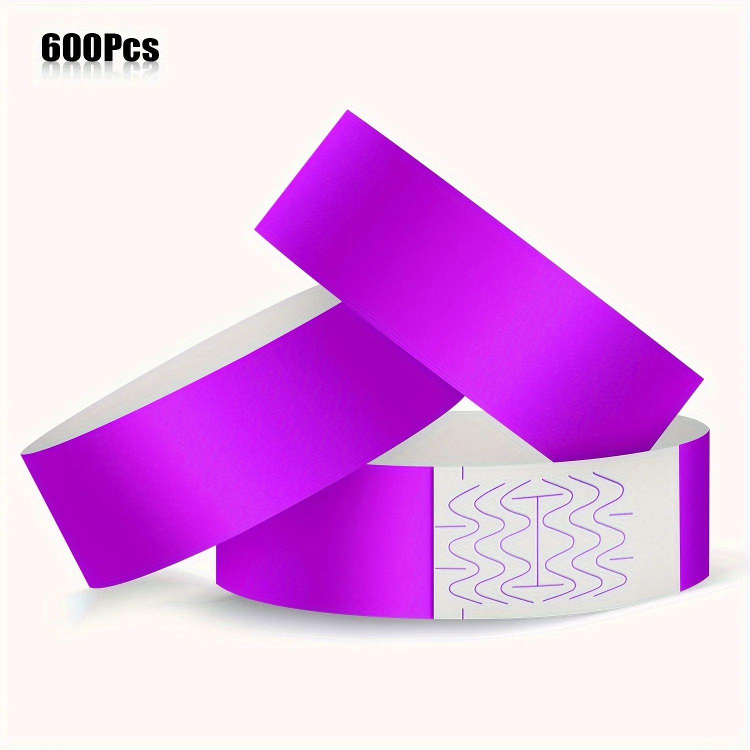 600pcs Assorted, Disposable Event Wristband - Waterproof, Tear-Resistant, Strong Adhesive - Ultraviolet Fluorescent Color