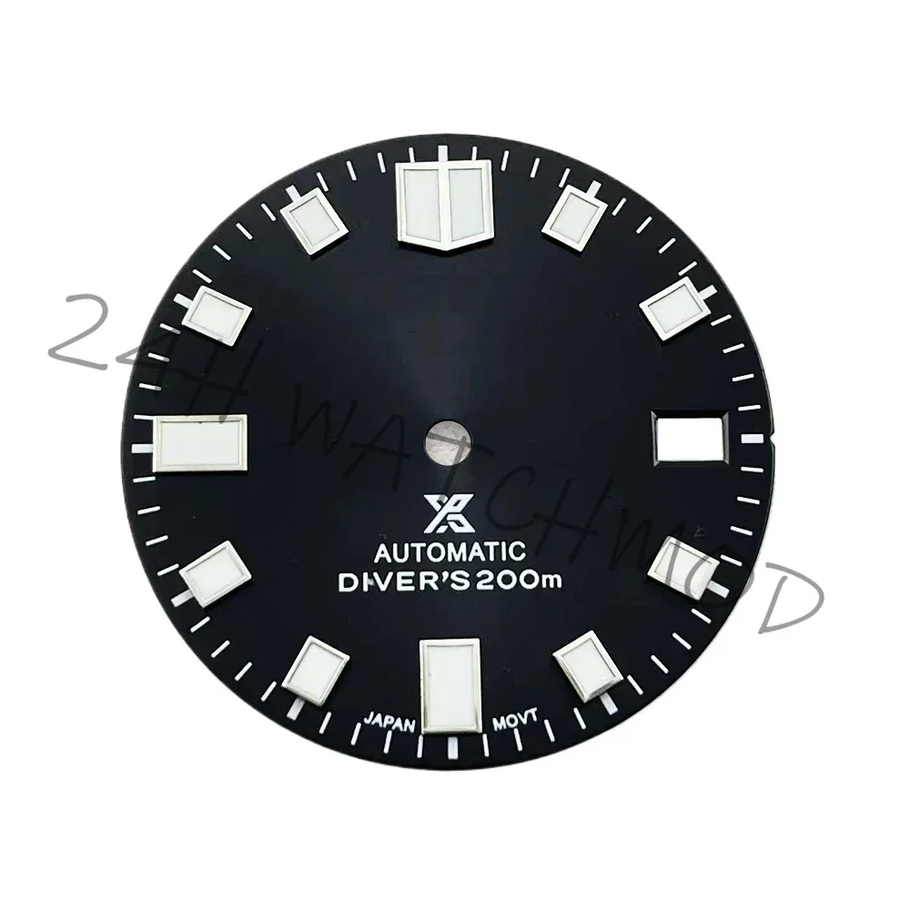 28.5mm S Logo Sunray Diver's Dial Suitable For NH35/NH36/4R Japanese Movement C3 Green Luminous Watch Modification Accessories