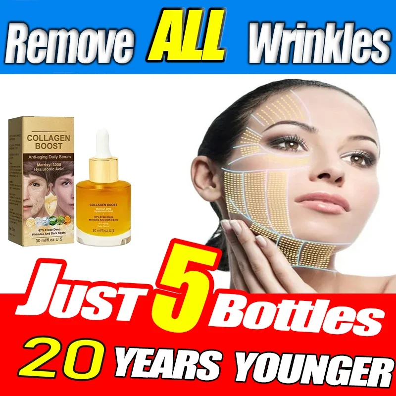 

Collagen Facial Anti Wrinkle Essence Moisturizing Anti-aging Lifting Firming Brighten Fine Lines Skin Deep Repair Face Serum