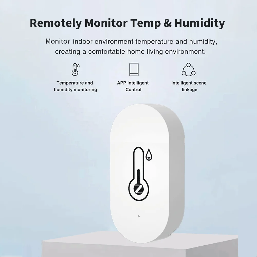 Tuya Zigbee-Sensor inteligente de temperatura y humedad, controlador de higrómetro interior, monitoreo, funciona con altavoz inteligente, Alexa y Google Home