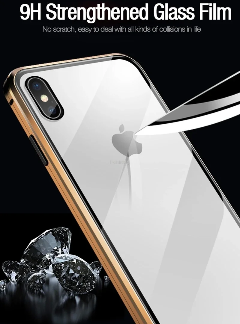 Magnetisches Gehäuse aus gehärtetem Glas mit Sichtschutz für iPhone 17 16 15 14 13 12 XR 11 Pro MAX X Plus 360 Magnet Antispy Schutzhülle – Detail 4