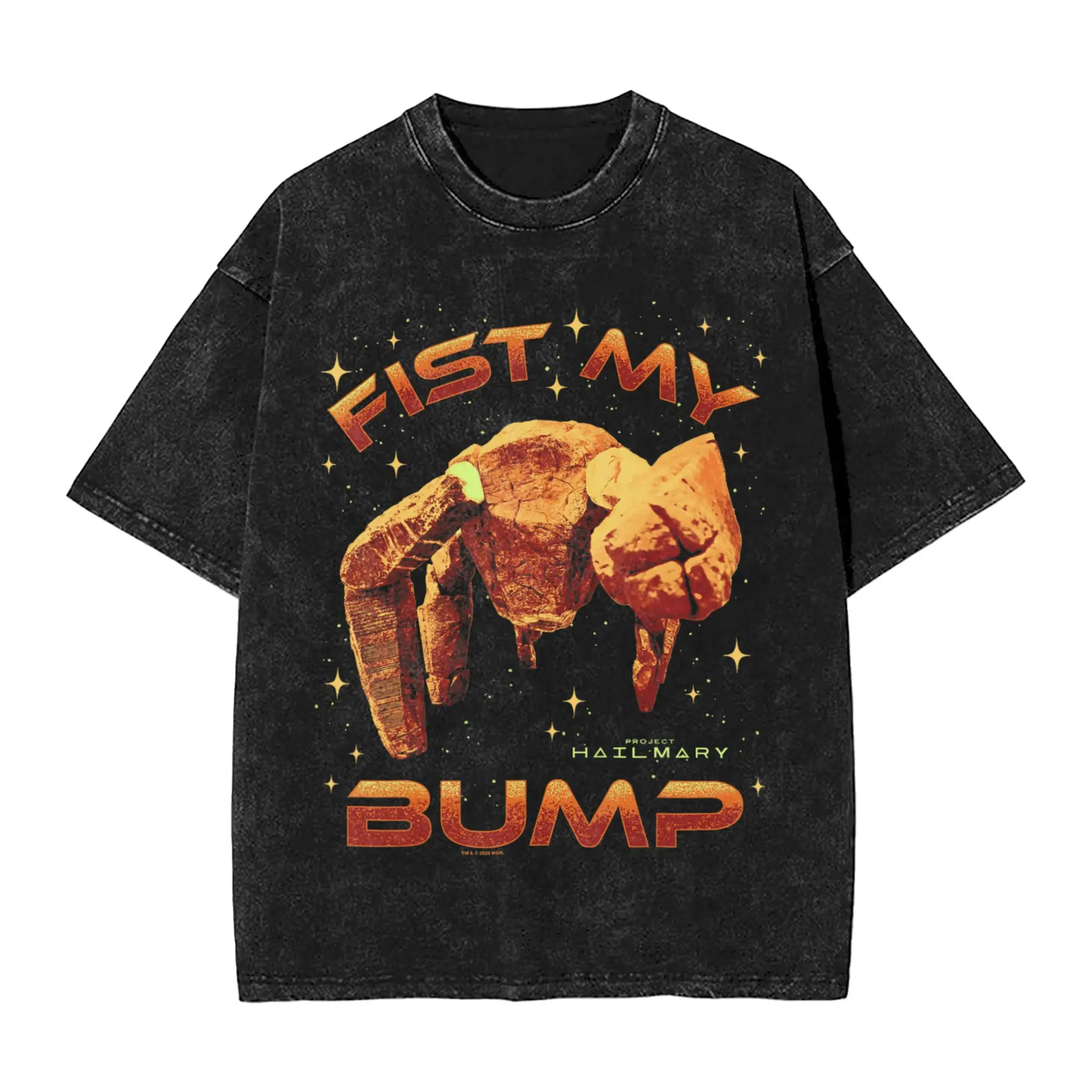 Harajuku Washed T-Shirt Project Hail Mary Fist My Bump Rocky The Alien Poster Cotton T Shirts  Fashion Tee Shirt Casual Tops