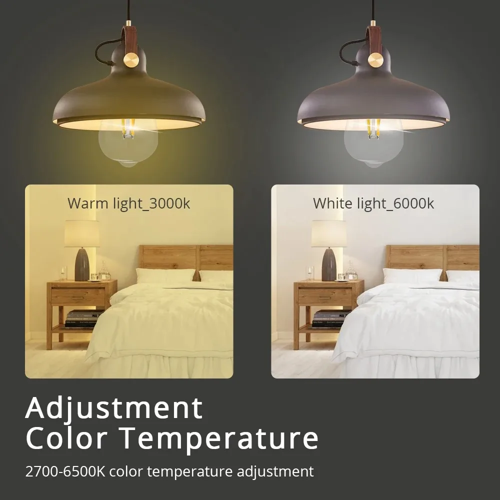 Zemismart 220V Matter WiFi Smart LED Bulb with Dimmable Filament Light E27 Tungsten Vintage Support Homekit Alexa SmartThings