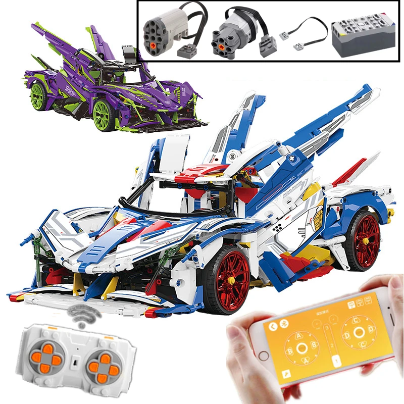 

IN STOCK EVO Super Sports Car APP Control Technology Compatible With MOC Building Blocks Bricks Toys EVANGELION01 Version