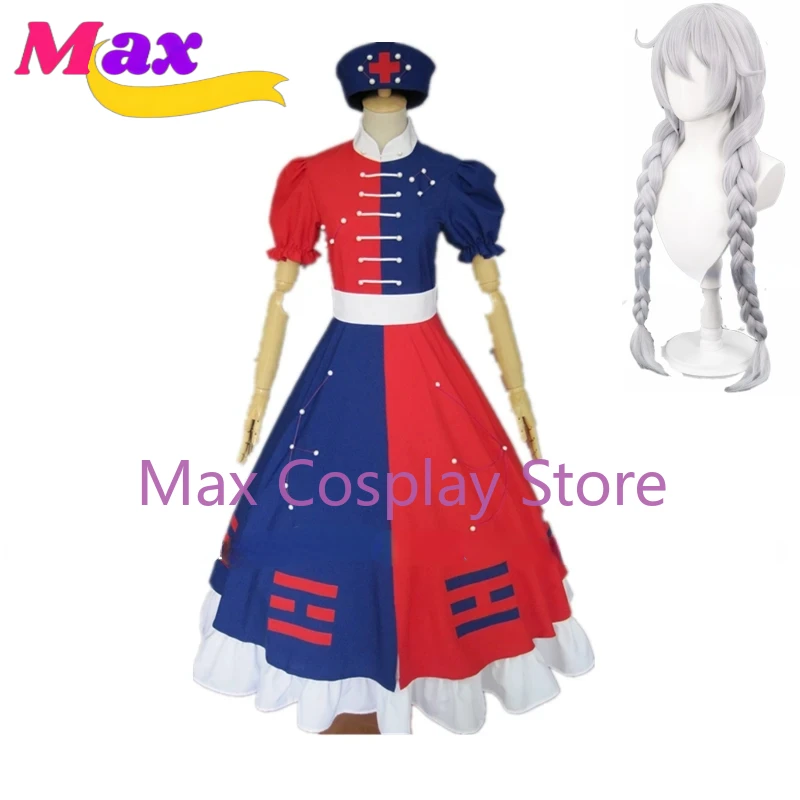 Max Cos Anime  Mooner Yagokoro Eirin Cosplay Costume Custom Wig Any Size DF