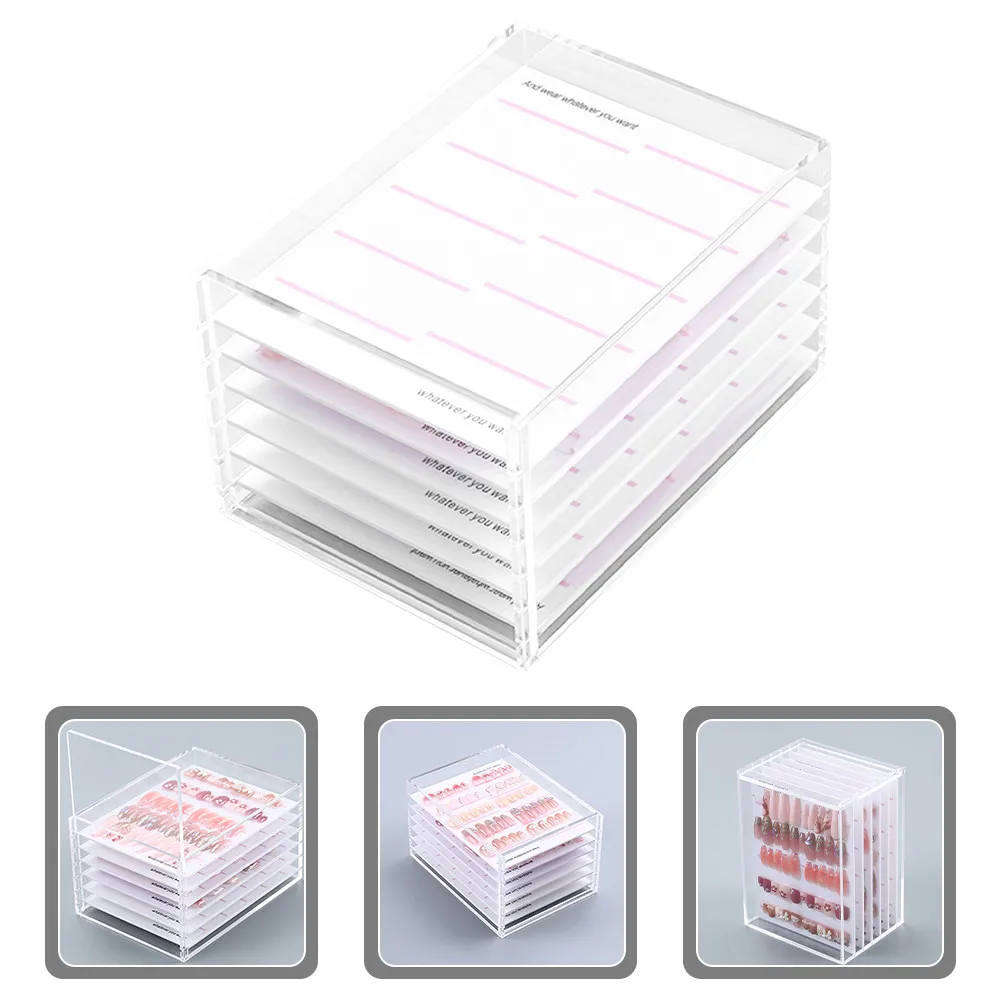 

Nail Art Decoration Organizer Acrylic 6-Tier Drawer Storage Box for Fake Nails Manicure Organizer Storage Case Nail Jewelry