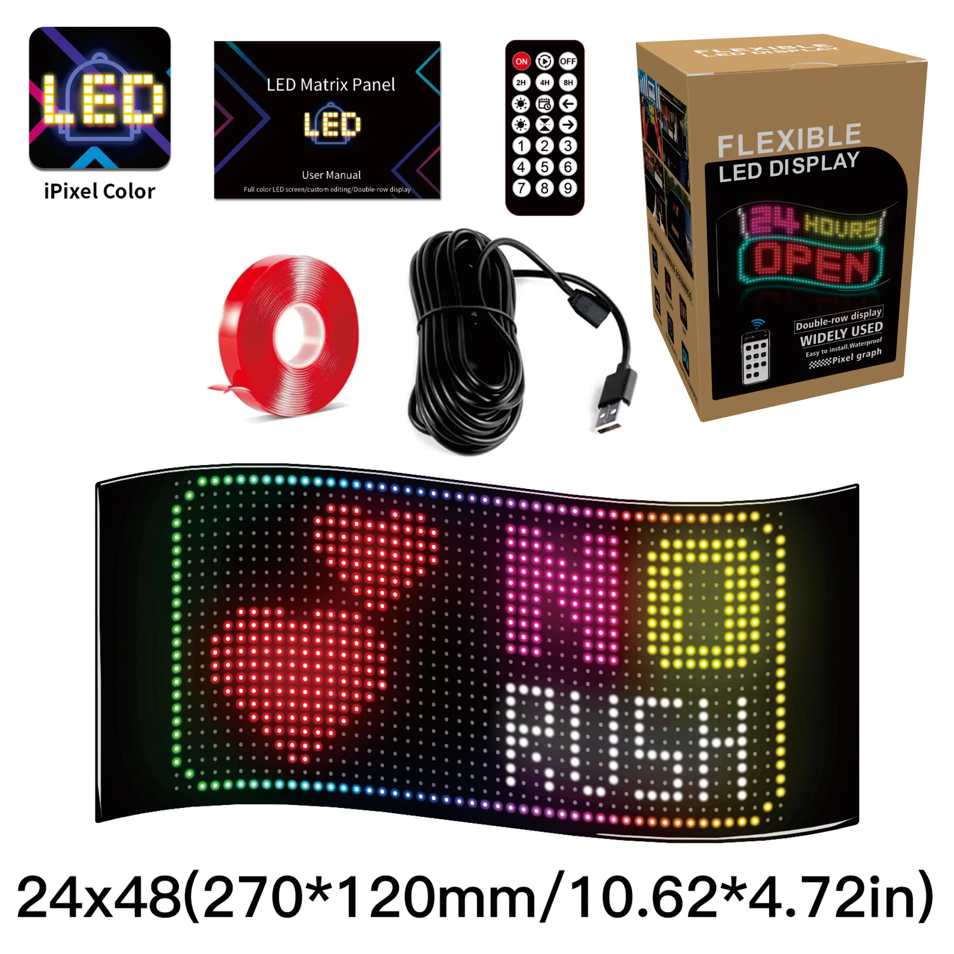 APP Bluetooth Soft Screen Intelligent Full-color Car Sticker Vehicle-mounted Advertising Screen LED Flexible Display Screen