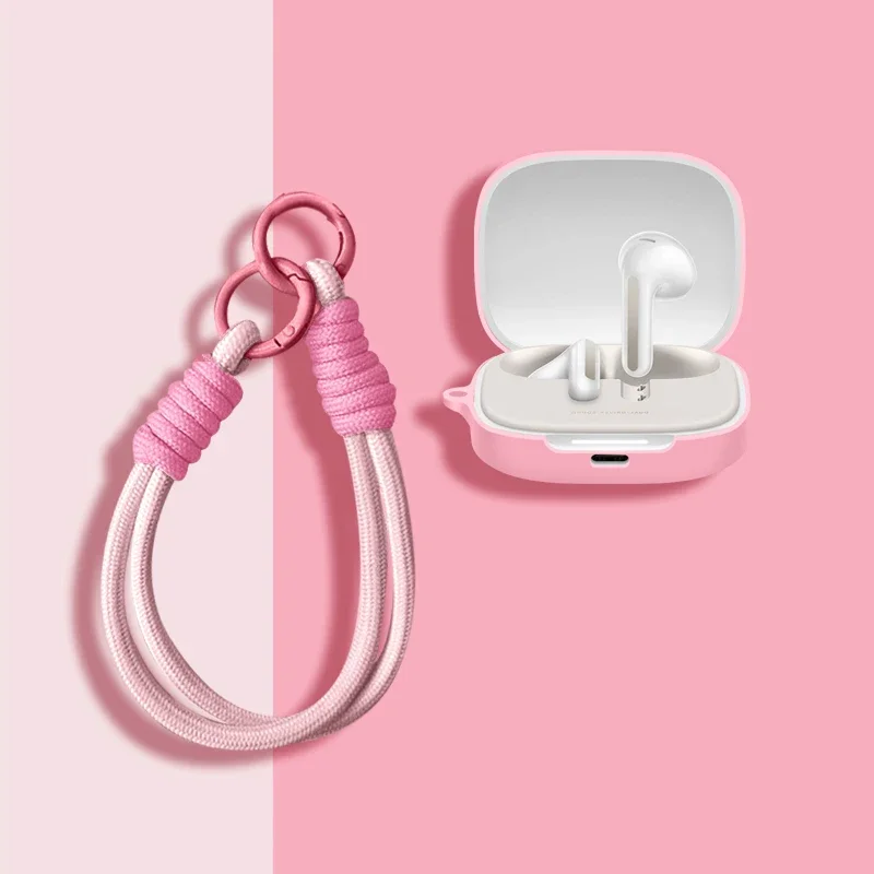 حافظة سماعة الرأس مناسبة لـ Redmi Buds 5 6s 6 Play 7s حافظة من السيليكون مناسبة لـ Xiaomi Redmi Buds 6 مع إبزيم مضاد للخسارة