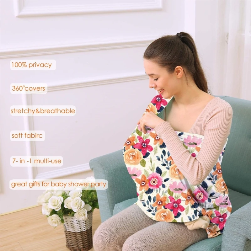 Multifunctional Breastfeeding Towel Privacy Cover Up Baby Wrap Cloth Stroller Cover, Anti Infant Feeding Cloth