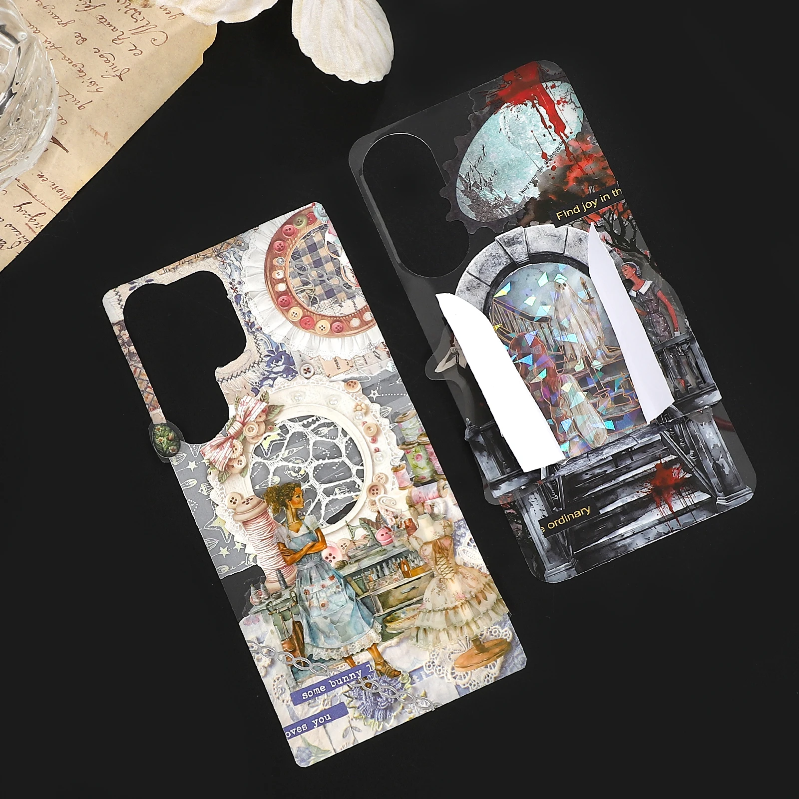 10 Pcs/set Samsung Transparent Phone Case Back Card Creative DIY Journal Material Collage Stationery