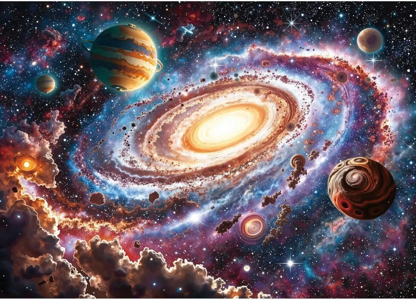

1 Box of 500/1000/1200/2000PCS Puzzle for Adult Space Galaxy Brilliant Colors Jigsaw Home Decoration Suitable As A Holiday Gift