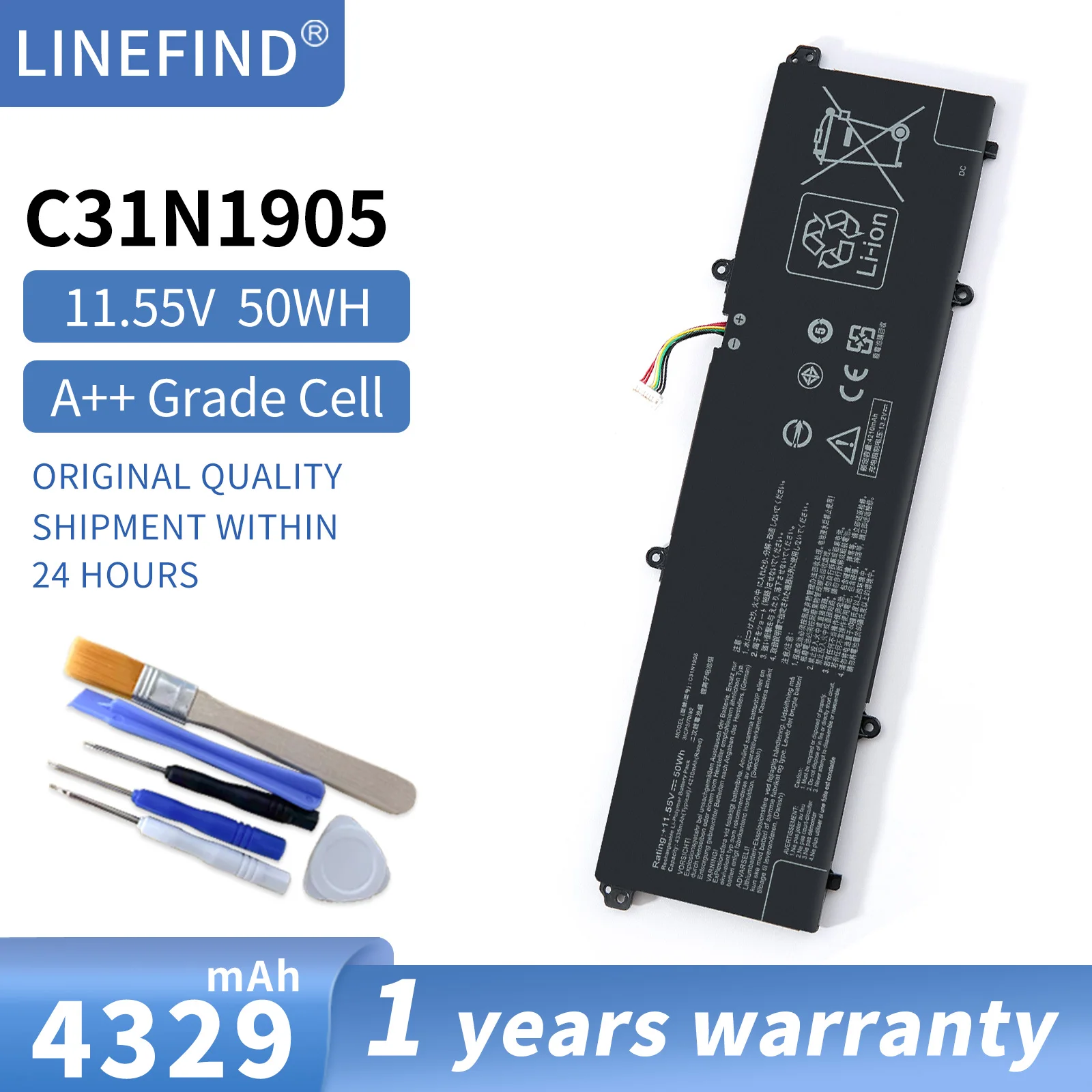 C31N1905 Laptop Battery For ASUS K533F S433FL S521FA S533FL V533F For VivoBook S14 S433 M433 S433FL VivoBook S15 S533 S533EQ