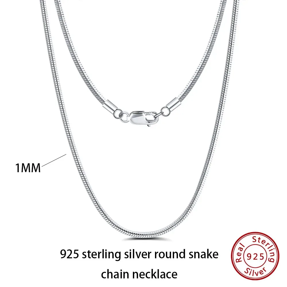 Unisex 925 Sterling Silver Basic Chain Necklace