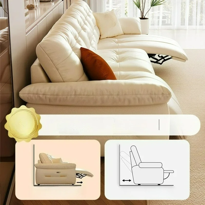 Factory Direct 2026 Cloud cream style simple living room small apartment multi-functional zero gravity puff leather electric