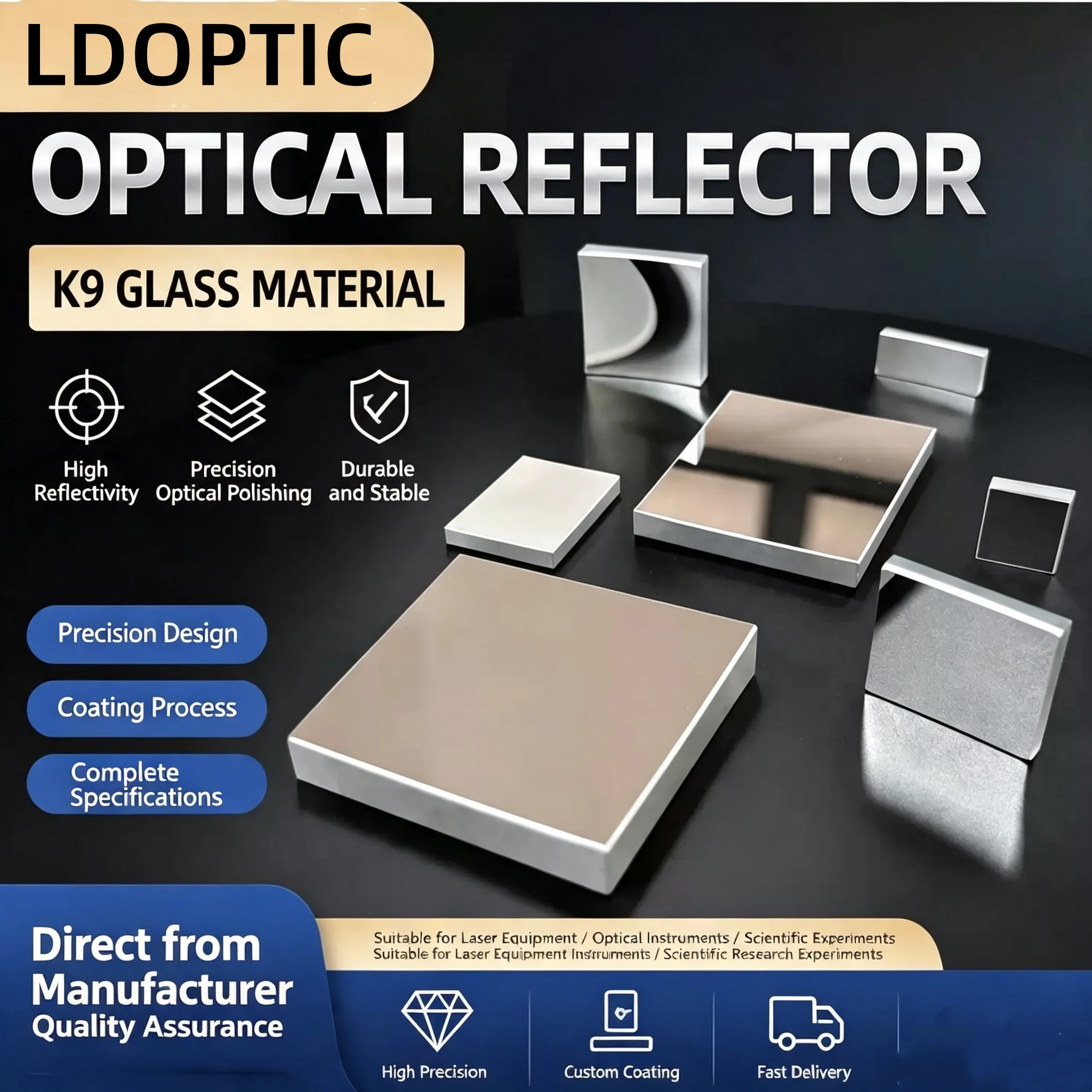 25×11×3mm Plano-Concave Mirror F50mm UV-Enhanced Aluminum Coating UV Reflective Optical Spherical Mirror
