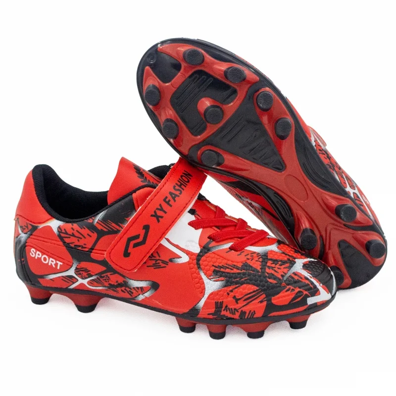 Children Firm Ground Soccer Shoes Turf Football Sneaker Athletic Cleats Soccer Sneakers for Kids Outdoor Indoor Sports Anti-slip