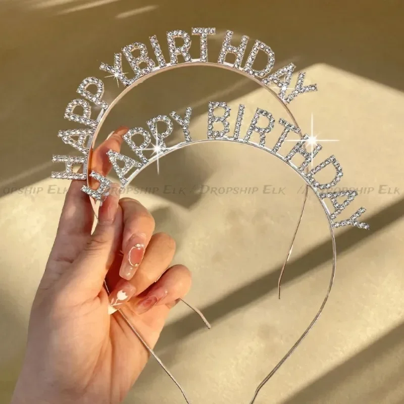 أربطة شعر على شكل تيجان من حجر الراين لعيد الميلاد للنساء والفتيات والأطفال، عصابة رأس لتزيين الحفلات، إكسسوارات رأس عيد ميلاد سعيد