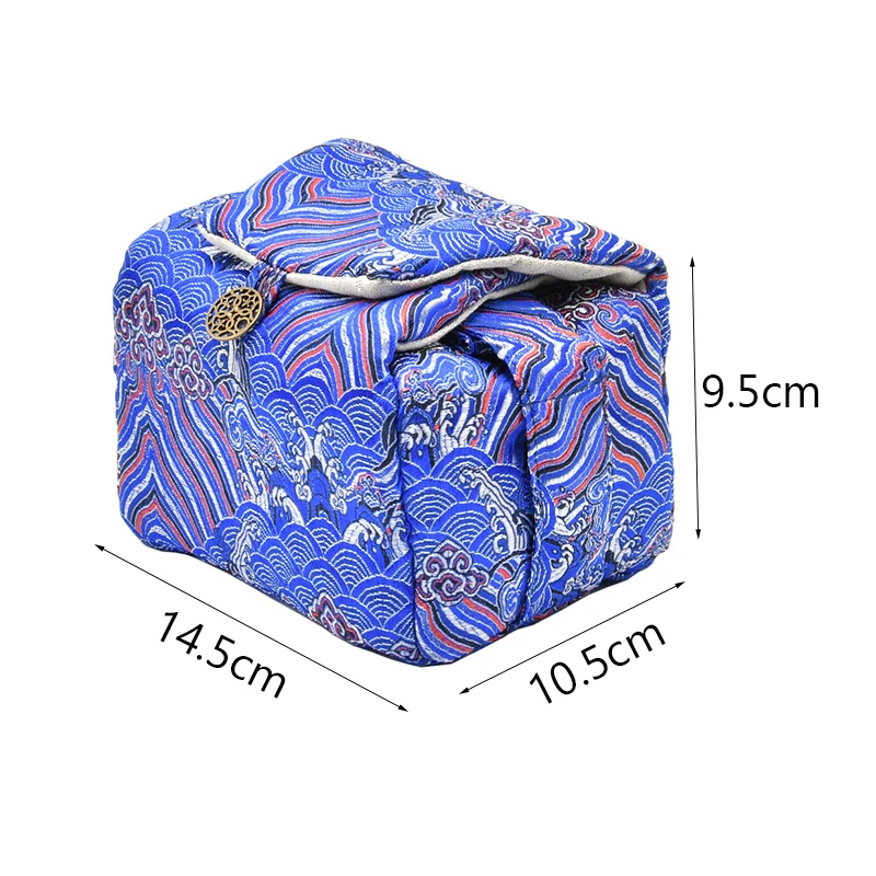 Vintage Teaware Storage Travel Bag Fabric Thickened Protective Tea Set Organizer Outdoor Portable Bag for One Teapot+Two Teacups view 6