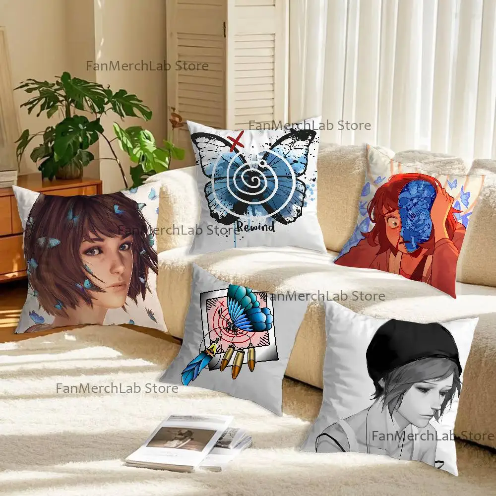 

Game L-Life Is Strange Anime Pillow Case Anti-dustmite Pillowcase Invisible zipper silky short plush Sofa cushion cover