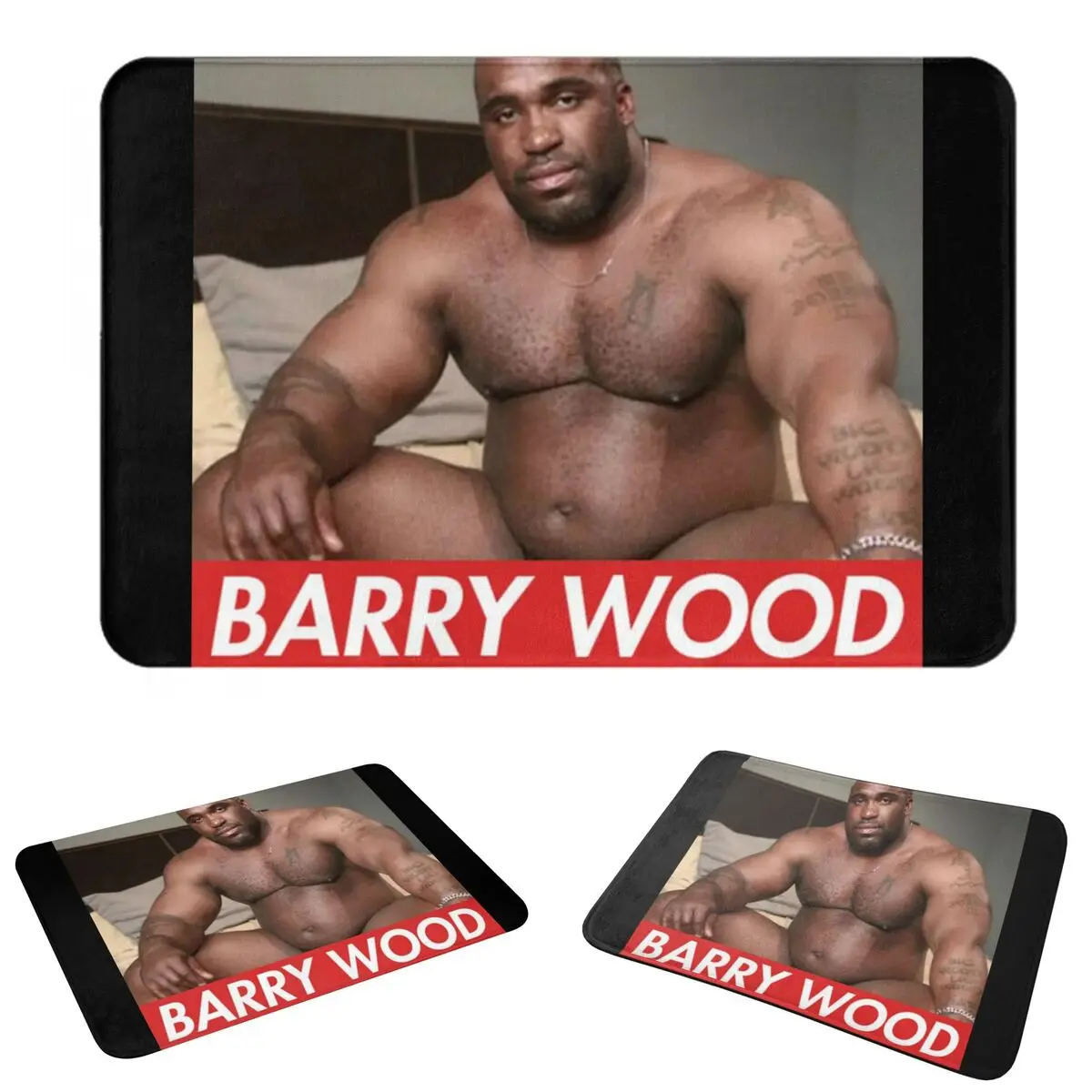 Big Dick Black Guy Meme Barry Wood Doormat Sand Scraping Carpet Rug Kitchen Entrance Home Floor Mat for Balcony Footpad Mats