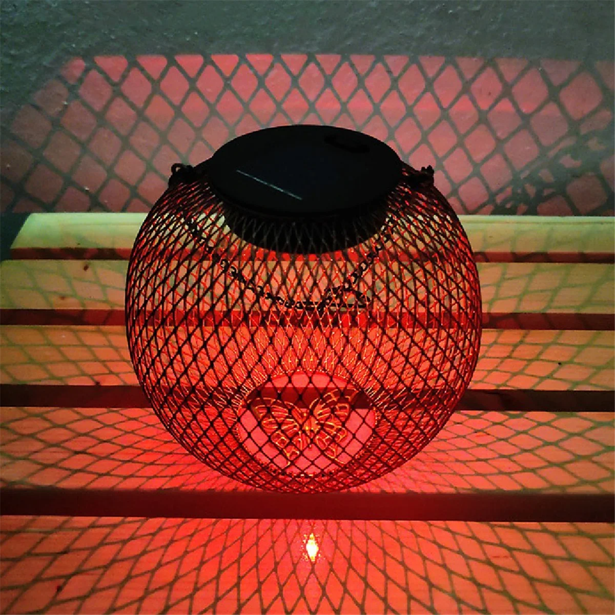 Hollow simple solar garden light Projection lantern lawn outdoor decoration Waterproof hanging light