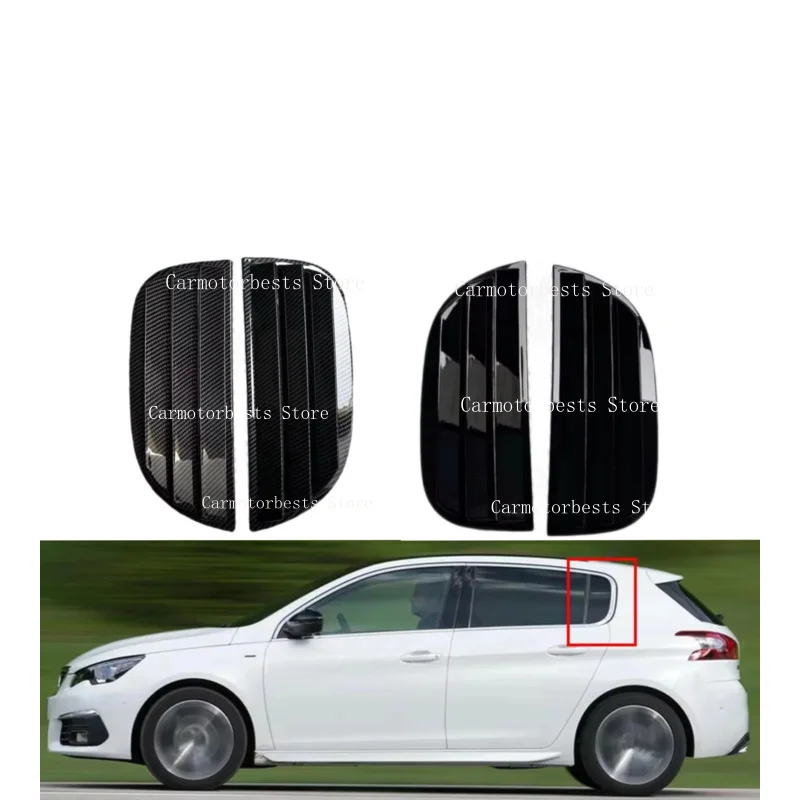 Car Rear Louver Window Side Shutter Cover Fit For Peugeot 308 II 2020 2019 2018 2017 2016 2015 2014 Trim Sticker Vent Scoop ABS