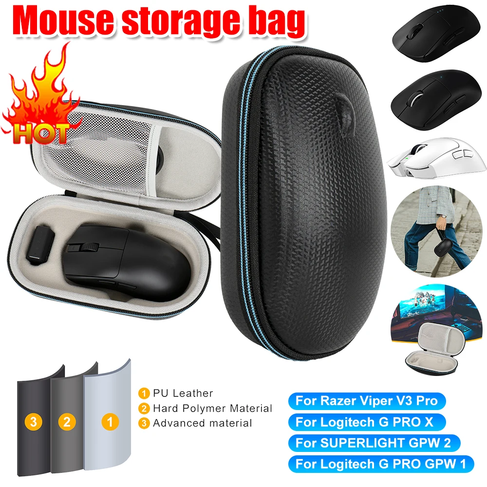 Carrying Case Shockproof Travel Case Wireless Gaming Mouse Storage Case Box for Razer Viper V3 Pro For logitech G PRO X