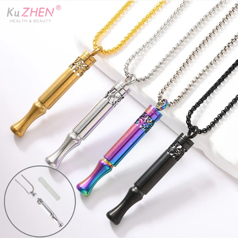 

Aromatherapy Cotton Core Quit Smoking Fruit Flavors Decompression Cotton Filter Or Stress Anxiety Meditation Necklace Breathing