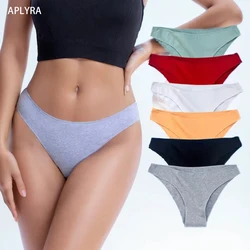 APLYRA Sexy Women's Panties Cotton Soft Breathable Briefs Solid Color Concise Underwear Low-Rise Gym Sport Comfortable Lingerie