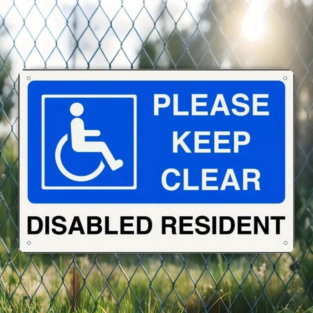Disabled Parking Sign Metal Tin Sign 20x30cm Outdoor Wall Decor