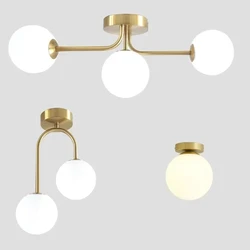 Simple Style Glass Ball Ceiling Light AC110V-220V G9 Bulbs Corridor Porch Cloakroom Bedroom Ceiling Lamp