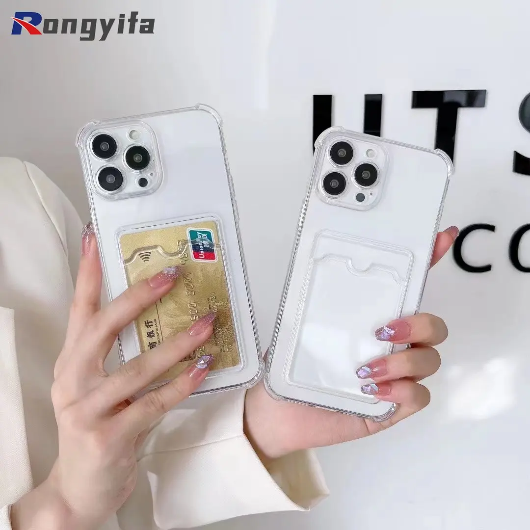 For Xiaomi Redmi A1 Plus + 10 10C 9 9A 9T 8 Note 11 10 9 8 Pro 11S 10S 9S Case Soft TPU Wallet Cover Card Holder Clear Case